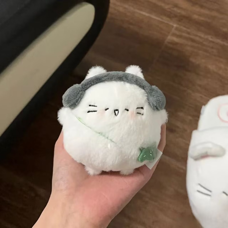 Red Clover Flower - Cute Chubby Little Cat Egg Doll