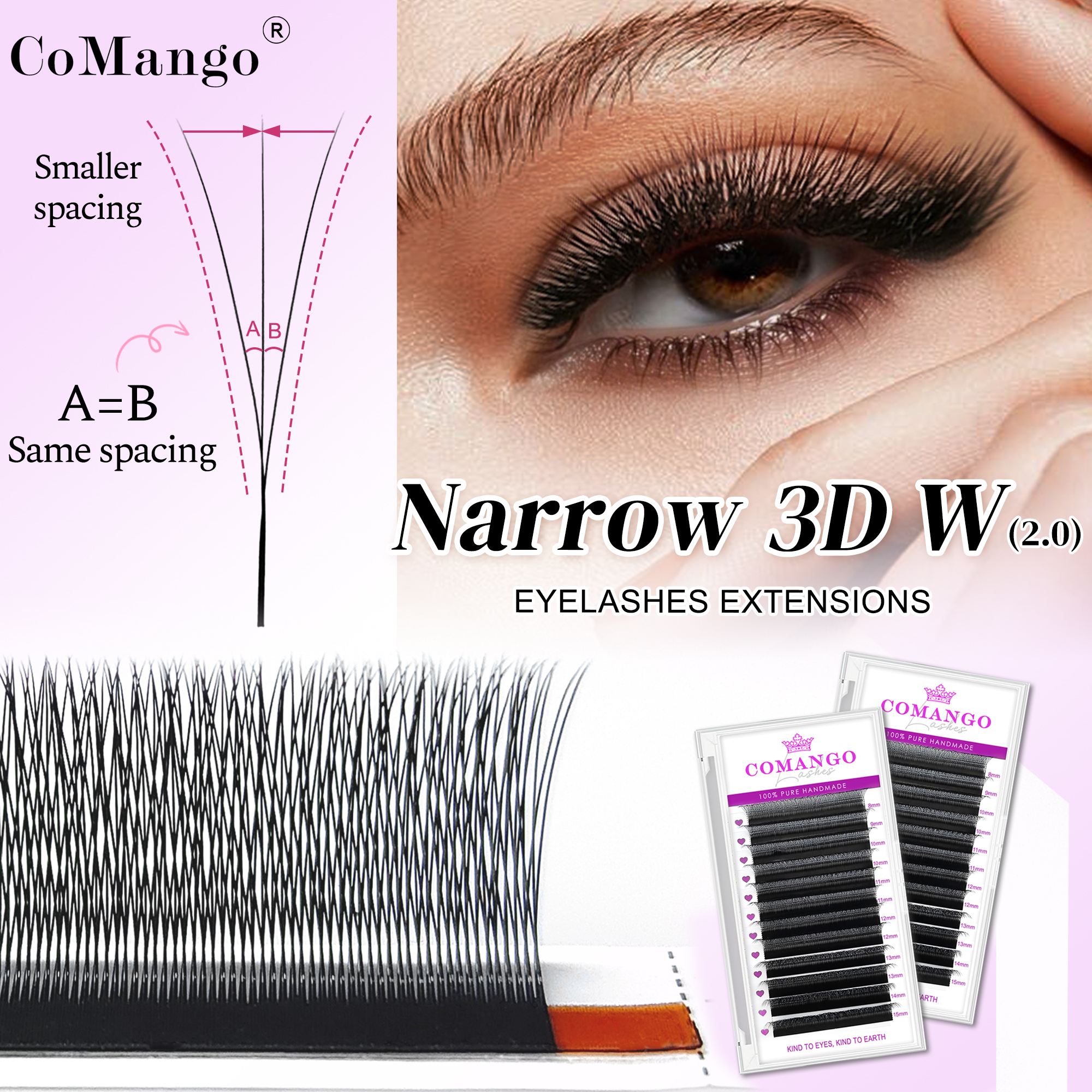 CoMango Narrow 3D W Eyelash Ex - Red Clover Flower ulasan dan harga