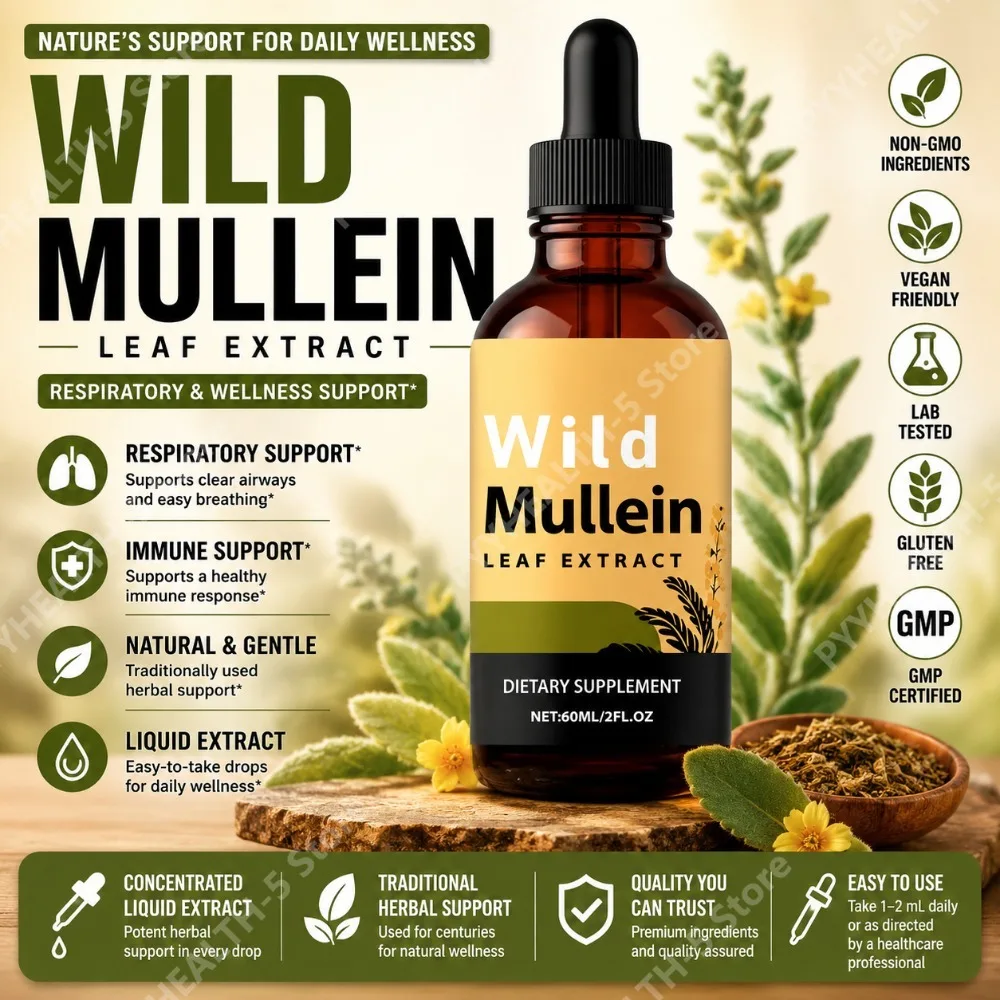 Wild Mullein Leaf Drops with G - Herbal Wellness ulasan dan harga