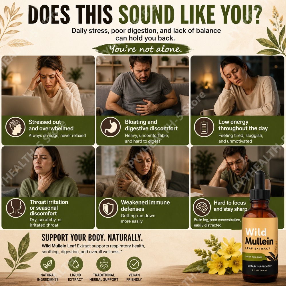 Wild Mullein Leaf Drops with G - Herbal Wellness ulasan dan harga