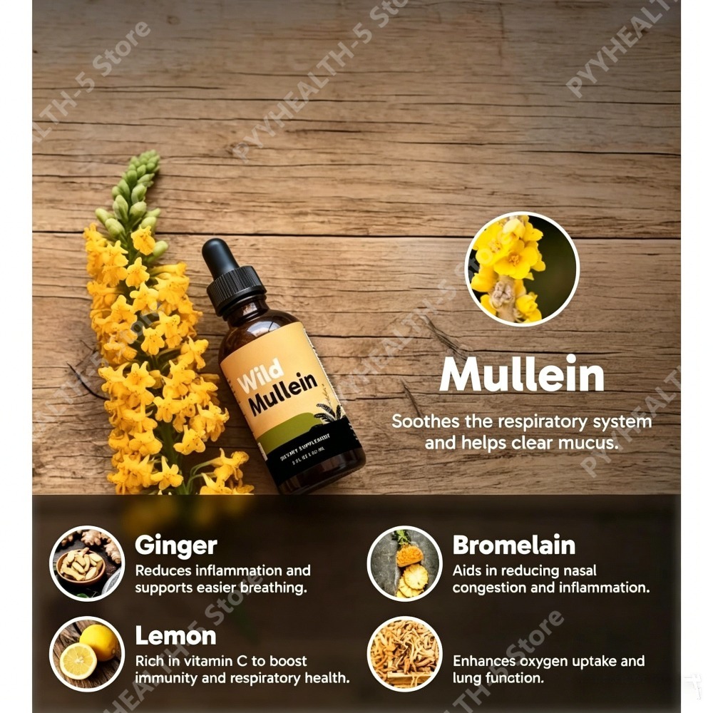 Wild Mullein Leaf Drops with G - Herbal Wellness ulasan dan harga