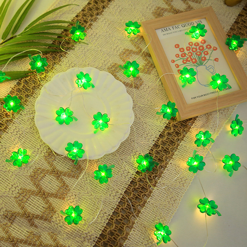 1m St. Patrick's Day LED Light - Red Clover Flower ulasan dan harga