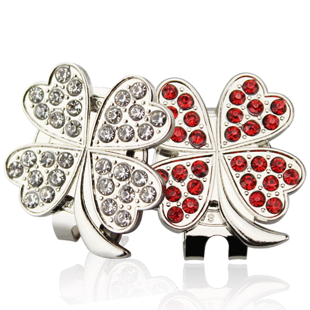 Golf Ball marker with diamond  - Red Clover Flower ulasan dan harga