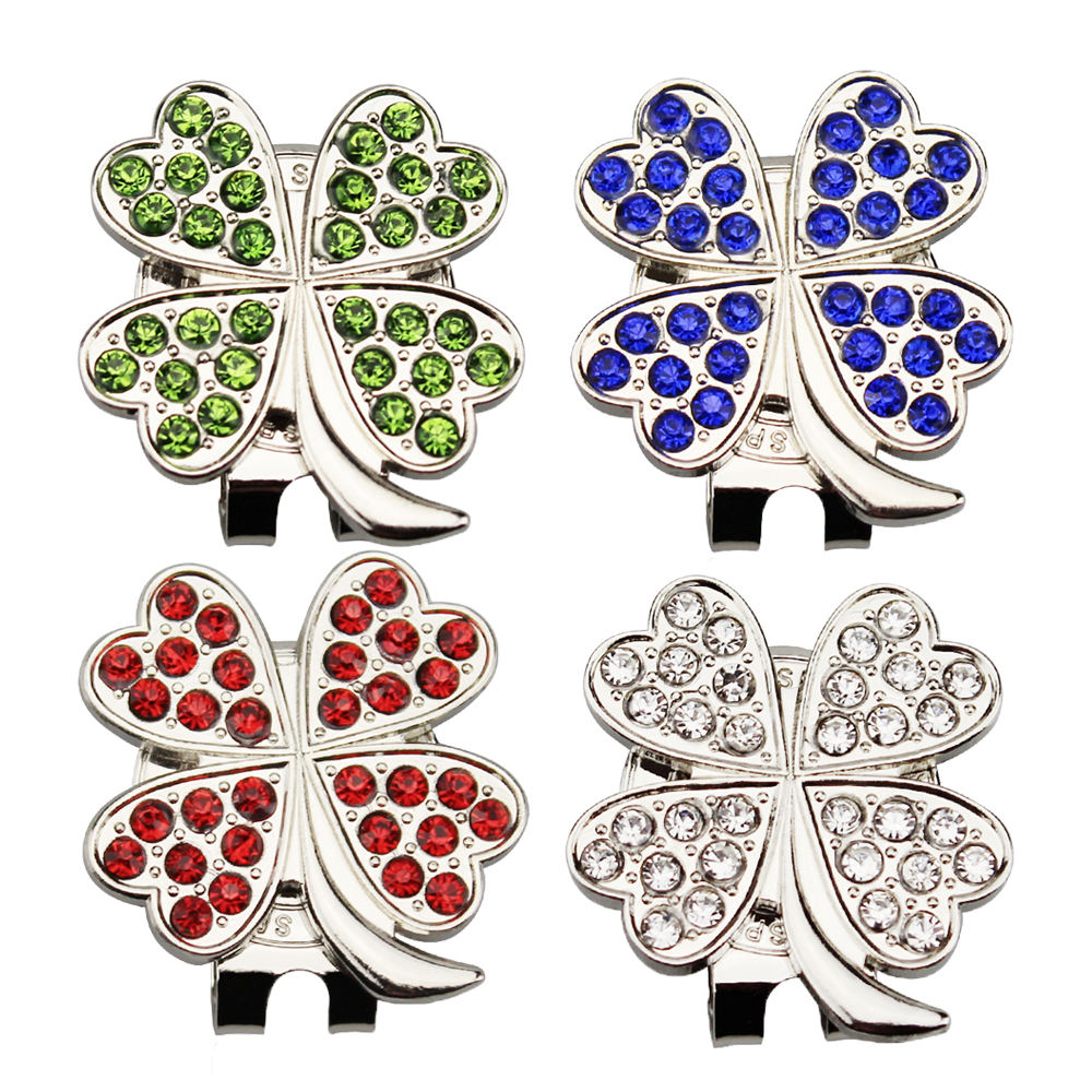 Golf Ball marker with diamond  - Red Clover Flower ulasan dan harga