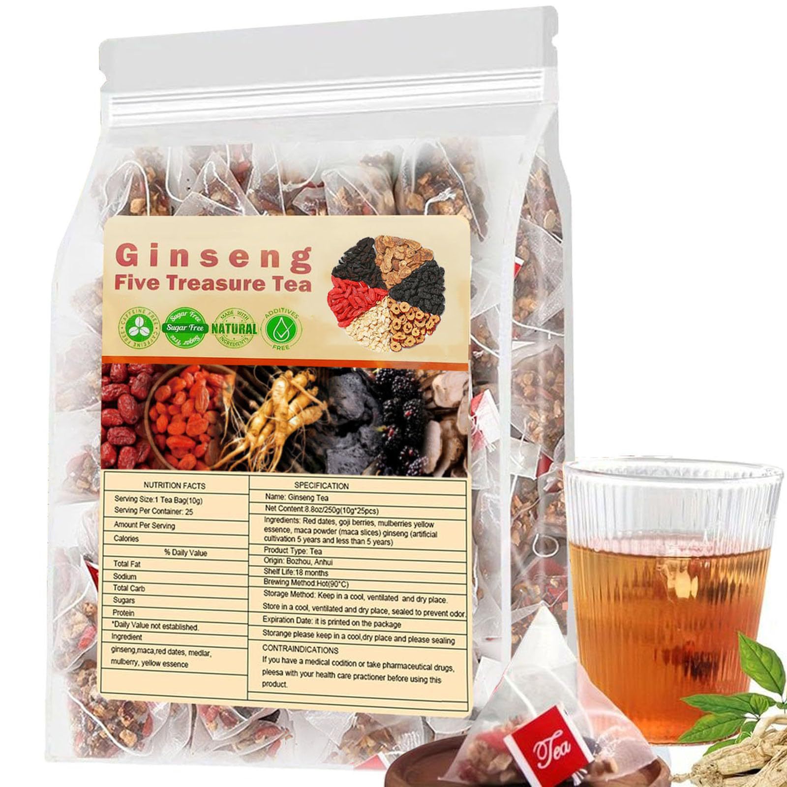 Ginseng Five Treasures Tea Kid - Herbal Wellness ulasan dan harga